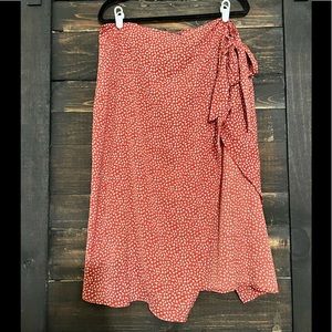 • Red Floral Sarong Skirt •
